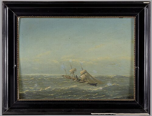 Het schroefstoomschip 4e klasse Zr.Ms. Riouw, 1876, W. Steffens