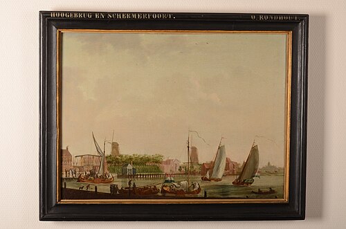 Gezicht op de Hoge Brug en Schermerpoort, 1800, , Ouker Rondhout