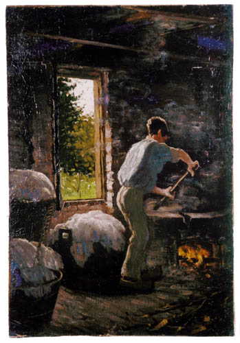 Wasserij met jongeman, 1895, C. de Lange