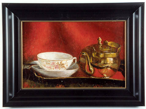 Stilleven met kopje en koperen ketel, 1895, C. de Lange