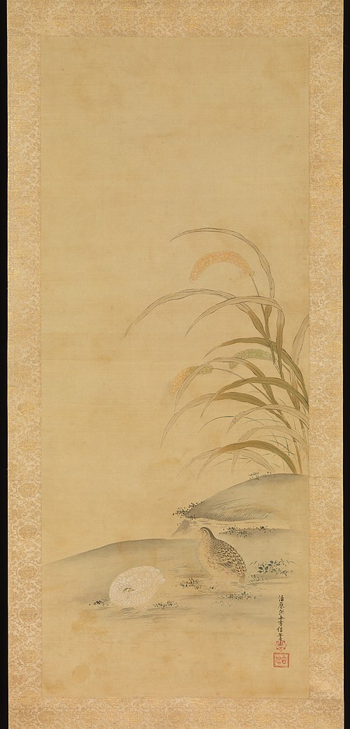 Quail and Millet, 1700, Kiyohara Yukinobu