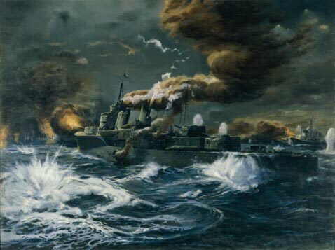 Night Battle off Lunga, 1943, Yoshio Shimizu