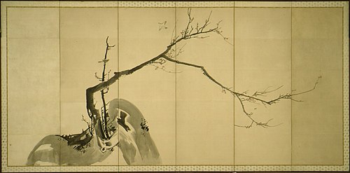 Plum Trees, 1750, Watanabe Shikō