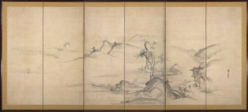 Eight Views of the Xiao and Xiang Rivers, 1732, Watanabe Shikō