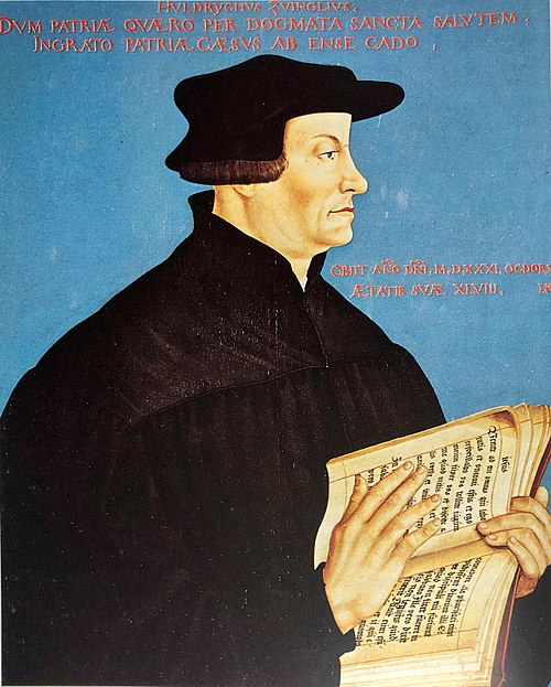 portrait of Huldrych Zwingli, 1549, Hans Asper