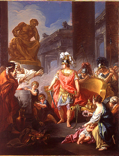 Alexandre coupant le noeud gordien, 1767, Jean François Godefroy