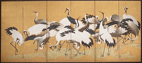 Flock of Cranes [right of a pair], , Ishida Yūtei