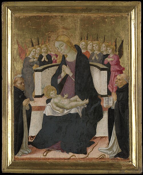 Virgin Mary and the Infant Jesus with Saints and Angel, 1480, Lorenzo d'Alessandro
