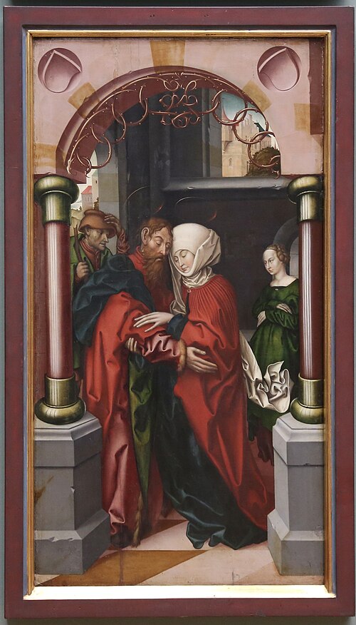 Joachim et Anne à la porte dorée, 1512, Hans Fries