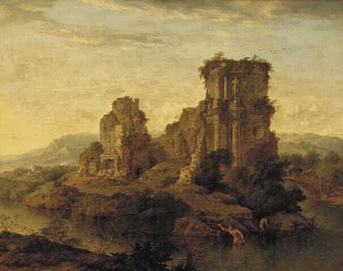 Italianate Landscape with Bathing Figures, 1660, Jan Griffier