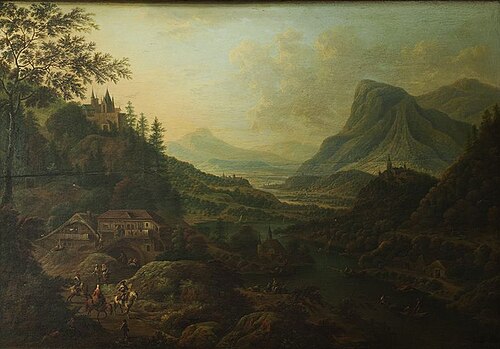River in a hilly landscape, 1681, Jan Griffier