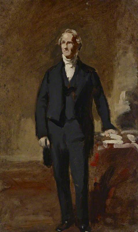 A Portrait Study of a Gentleman Standing in an Interior, , Daniel Macnee