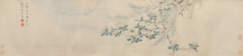 陈栝梨花白燕图卷, , Chen Gua