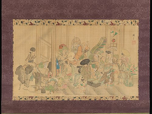 Taking Shelter from the Rain, 1822, Hokuba