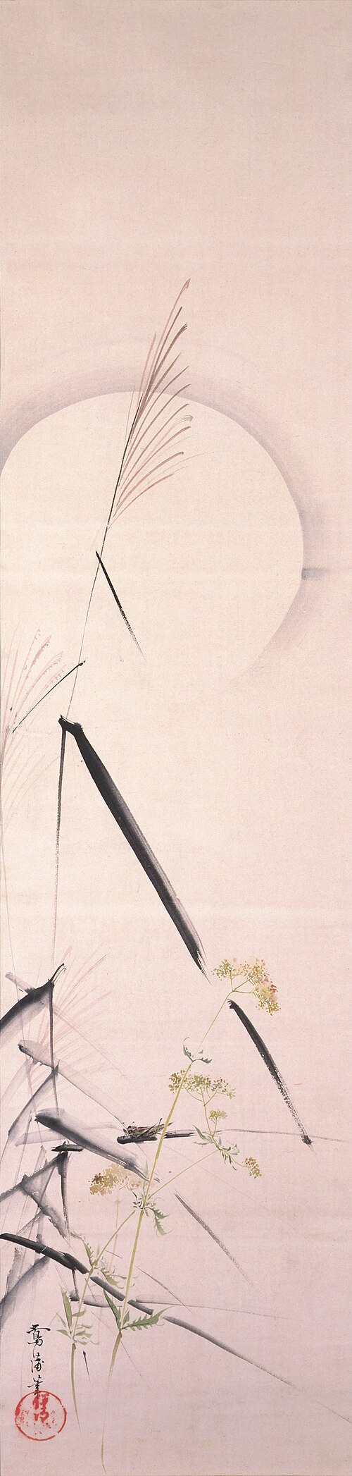 Autumn Grasses and Moon, , Sakai Ōho