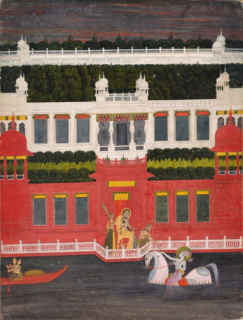 Krishna Receives a Flower Garland, 1755, Sitaram