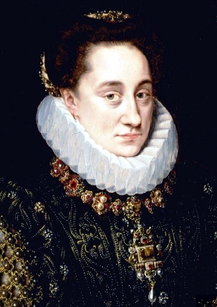 Portrait of Maria van Oranje-Nassau (1556-1616), 1585, Adriaen Thomasz. Key