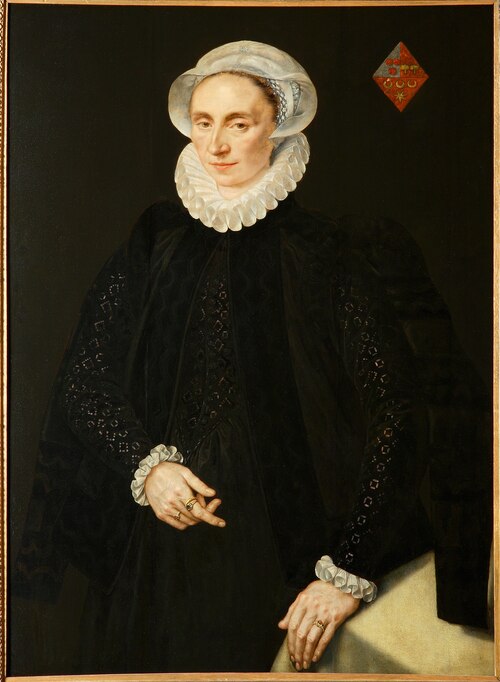Portrait of Marguerite le Prince, 1549, Adriaen Thomasz. Key