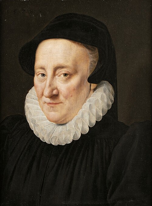 Portrait of an elderly Lady, 1578, Adriaen Thomasz. Key