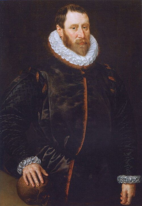 Portrait of Jacob Claesz Basgen of Bas (1536-1589), merchant and Burgomaster of Amsterdam., 1586, Adriaen Thomasz. Key