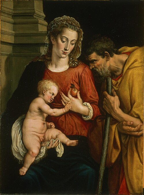 La Sainte Famille, 1587, Adriaen Thomasz. Key