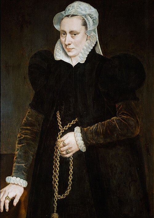 Portrait of an unknown woman, 1575, Adriaen Thomasz. Key