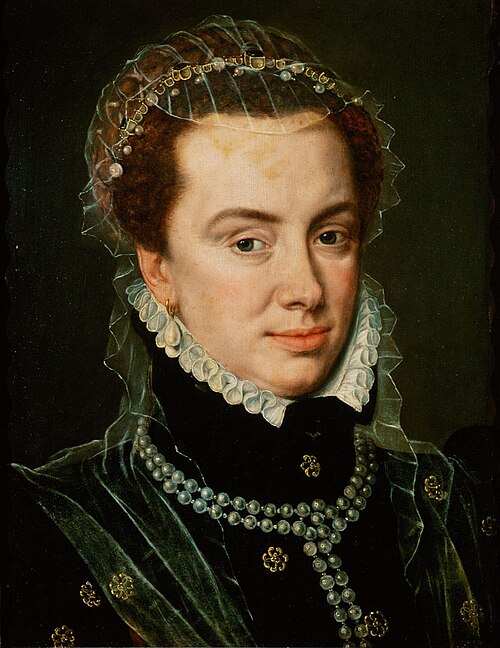 Portrait of  Margaretha van Habsburg (1522-1586), 1579, Adriaen Thomasz. Key