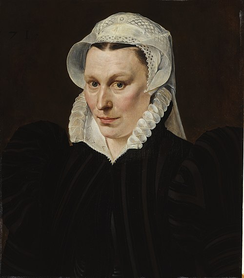 Portrait de Magdalena Plantin, 1571, Adriaen Thomasz. Key