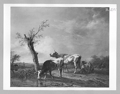 Cows with shephed in a landscape, 1765, Ferdinand Kobell