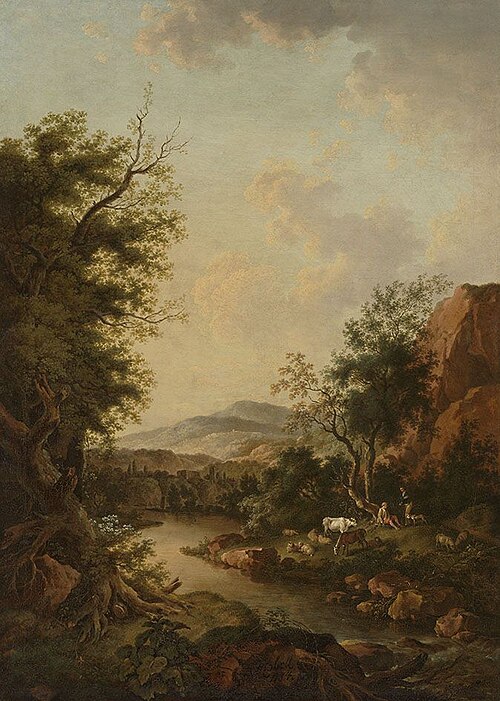 Flusslandschaft mit Hirten und ihrer Herde, 1784, Ferdinand Kobell