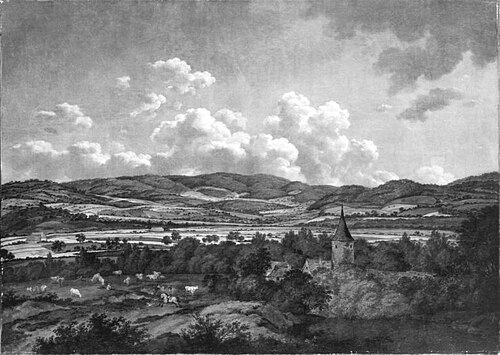 Blick von Aschaffenburg nach Goldbach (Aschaffenburger Zyklus), 1789, Ferdinand Kobell