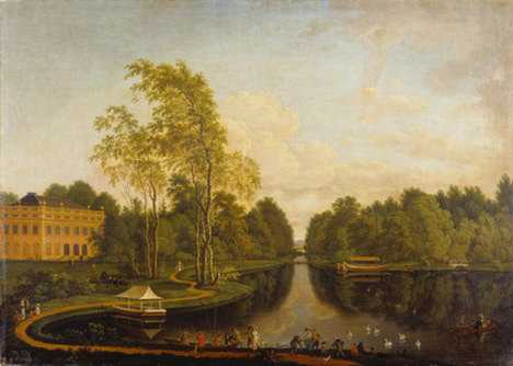 Blick von Aschaffenburg auf Schloss Schönbusch (Aschaffenburger Zyklus), 1785, Ferdinand Kobell
