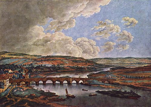 The Main Bridge near Aschaffenburg (Aschaffenburg Cycle), 1786, Ferdinand Kobell