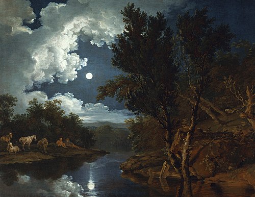 Flußlandschaft im Mondlicht, 1774, Ferdinand Kobell