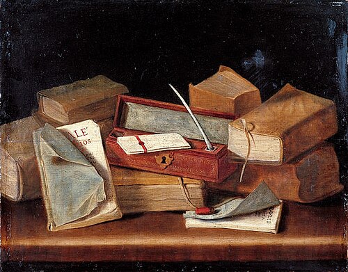 Écritoire et livres, 1650, Jacques Bizet