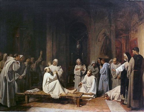 Últimos momento de Fray Charles Climaque, 1862, Benet Mercadé