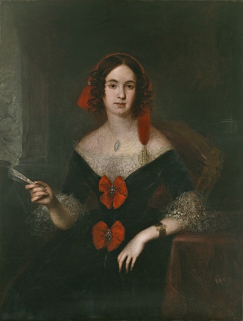 Dama con abanico, 1845, José Gutiérrez de la Vega