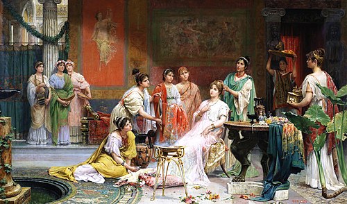 Tocador de una dama romana, 1895, Juan Jiménez Martín