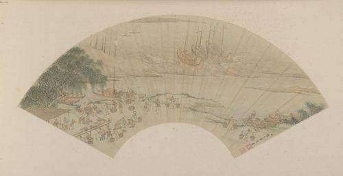 杨大章渔乐图扇页, , Yang Dazhang