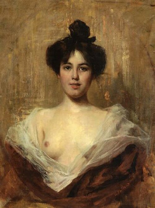 Buste of a young woman, 1910, Cesare Tallone