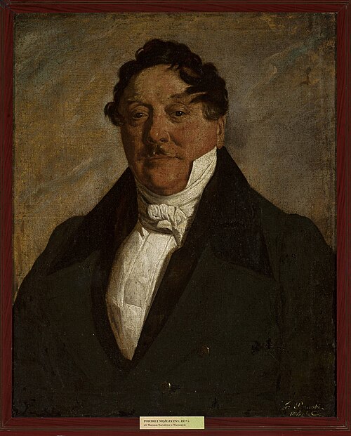 Portrait of a man in a white jabot, 1837, Feliks Pęczarski
