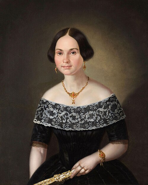 Portret kobiety (pani Lasockiej), 1850, Feliks Pęczarski