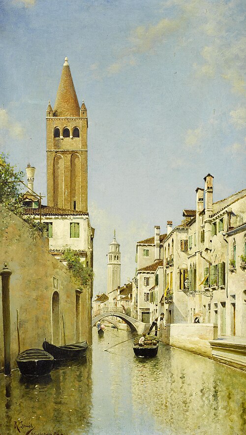 On a Venetian backwater., 1886, Rafael Senet Pérez