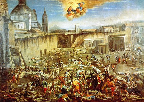 Largo Mercatello a Napoli durante la peste del 1656., 1656, Micco Spadaro