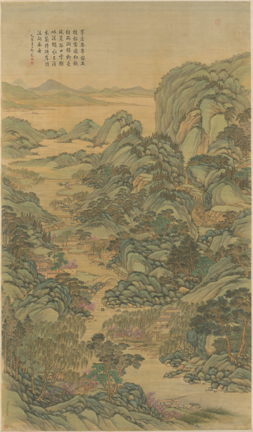方琮春柳红桃图轴, , Fang Cong