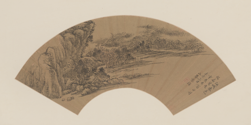 袁瑛江城春色扇, , Yuan Ying