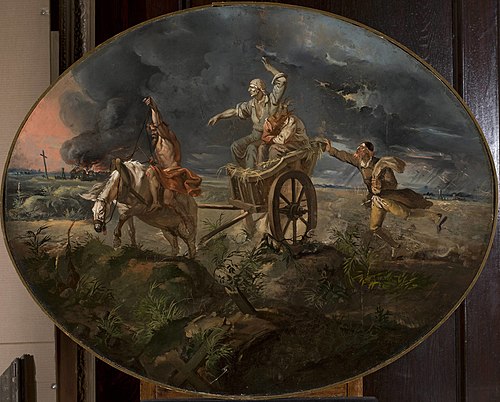 Symbolic scene – Poverty and misery come to see us, 1856, Ignacy Gierdziejewski