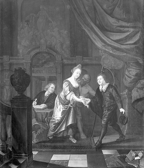 Allegory on Leaving the Orphanage, 1680, Jacob van der Sluys