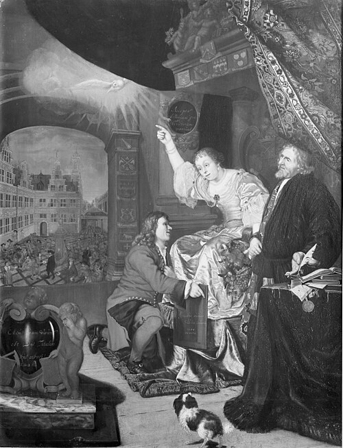 Gratitude of the Artist on leaving the Heilige Geest Weeshuis in Leiden, 1684, Jacob van der Sluys