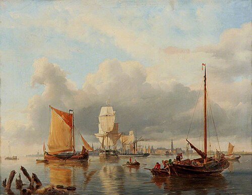 View on the Scheldt, , Johannes Hermanus Koekkoek